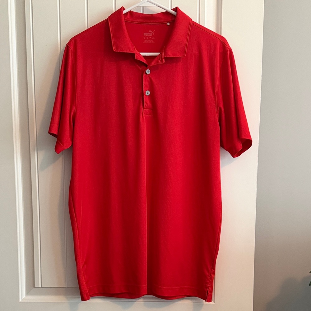 Puma Men's Vibrant Red Polo Shirt